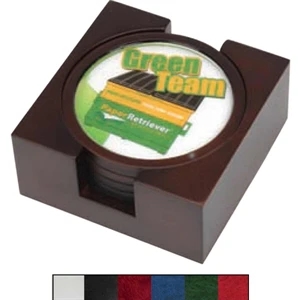 Cambridge - 4 Piece Wooden Coaster Set With A Full Color Insert And Lay-flat Base