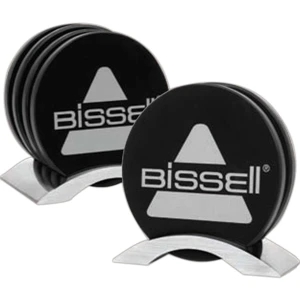 Bern - Elegant Solid Black Marble Coaster Set On Aluminum Base. Set Of 4