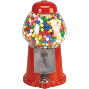 Carousel - King Size Gumball Machine , 15" Red Cast Aluminum With Glass Globe, Holds 62 Oz