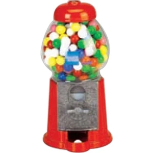Carousel (r) - Petite Gumball Machine. 9" Red Cast Aluminum And Glass Globe. Holds 13 Oz. Gumballs