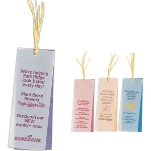 Sprout Tyme - Vellum Paper Bookmark With Seeded Paper For Planting And Raffia Tie