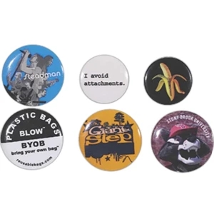 1 1/2" - Round Full Color Button Front With A Military Clutch Attachment