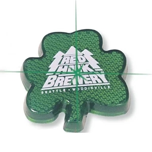 X -strobe (tm) - Shamrock - Flashing Clip On Button With Blinking Green Light