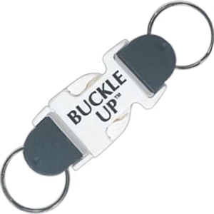 Buckle Up (tm) - White-black - Pull Apart Key Holder With Color On Each End