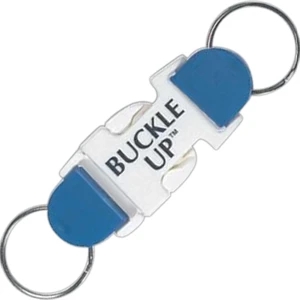 Buckle Up (tm) - White-blue - Pull Apart Key Holder With Color On Each End