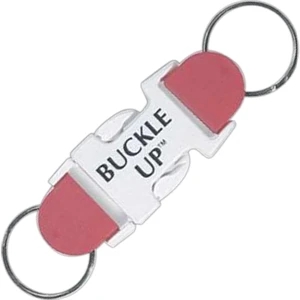 Buckle Up (tm) - White-red - Pull Apart Key Holder With Color On Each End