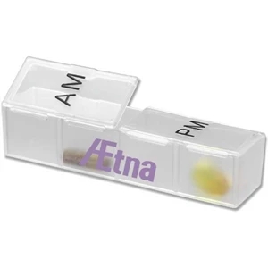 Am/pm 2 Compartments - One Day Pill Organizer. Large Capacity Compartments