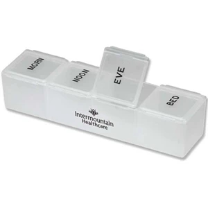 Morning/noon/evening/bed 4 Compartments - One Day Pill Organizer. Large Capacity Compartments