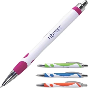 Color Wave - Pen With Sculpted Color Scheme, Chrome Accents And Clear Clip
