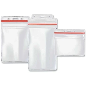 Zip Lock Credential Holder, 6 1/8" X 3 7/8" Insert Size. Blank Item Only