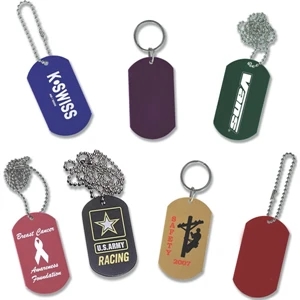 24" Chain - Color Dog Tag, With Beaded Chain, Great For Concerts, School And Reunions
