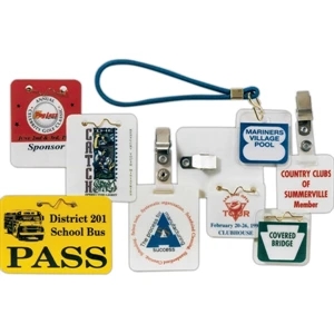Waterproof 1 3/4" Square Laminated Id Badge/swim Tag With Safety Pin Backing