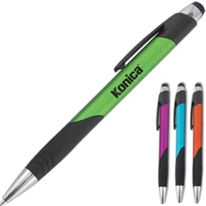 Perry - Retractable Click Pen With Satin Finish, Black Comfort Grip And Clip