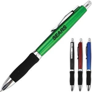 Zeppelin - Metallic Colored Retractable Click Pen With Chrome Tip, Plunger And Clip