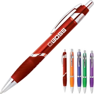 Lolli - Metallic Colored Retractable Click Pen With Chrome Tip, Plunger And Clip