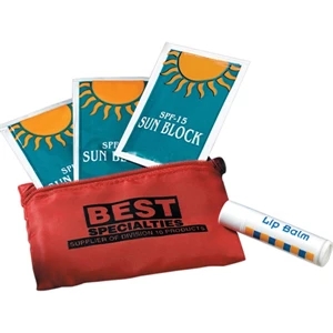 Warrior - Standard - Zippered Pouch With Lip Balm And Three Packets Of Spf15 Sunscreen