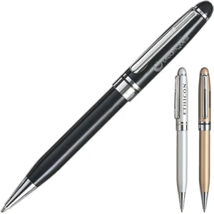 Ballpoint Pen With Matte Finish, Chrome Trim, Colored Brass Body And Cap