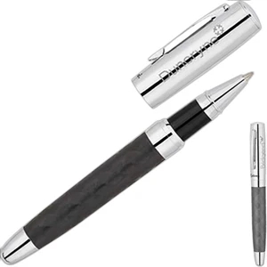 Bettoni (r) - Rollerball Pen With Woven Textured Barrel, Chrome Cap And Accents