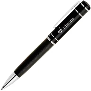Bettoni (r) - Ballpoint Pen With Black Lacquer Cap And Textured Leather Finish Barrel