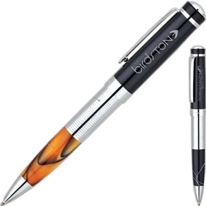 Bettoni (r) - Twist Action Ballpoint Pen With Swirled Marble Resin Grip And Chrome Clip