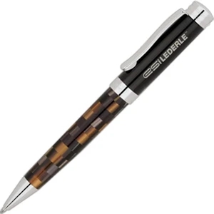 Bettoni (r) - Ballpoint Pen With Brass Cap And Barrel With Cut Resin Barrel Motif