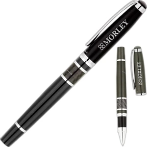 Bettoni (r) - Rollerball Pen With Brass Cap And Barrel With Carbon Fiber Trim