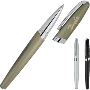 Bettoni (r) - Anodized Brushed Aluminum Finish Rollerball Pen With Spring Loaded Clip