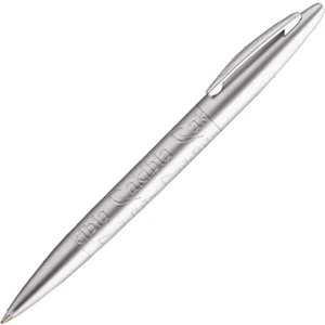 Bettoni (r) - Matte Chrome = 0 - Solid Brass Ballpoint Pen With Twist-action Mechanism And Black Ink