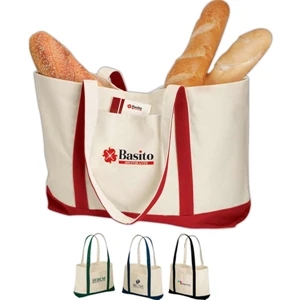 Eco-lifestyle (tm) - Organic Cotton Tote Bag With 25" Handles, Front Pocket And Velcro Closure
