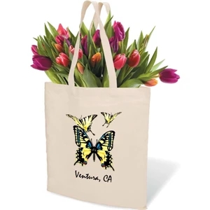 Eco-lifestyle (tm) - Natural Cotton Tote Bag With 22" Handles And Hook & Loop Closure