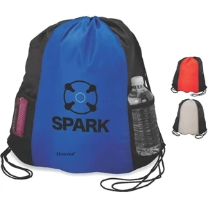 Sport Bag With Drawstring Closure, Two Exterior Mesh Pockets And Backpack Straps