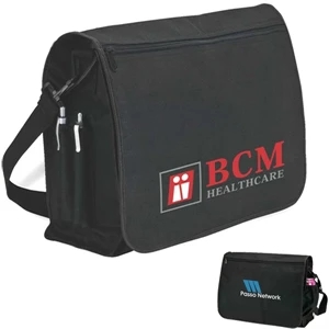 Eco-lifestyle (tm) - Recycled Messenger Bag With Removable/adjustable Webbed Shoulder Strap