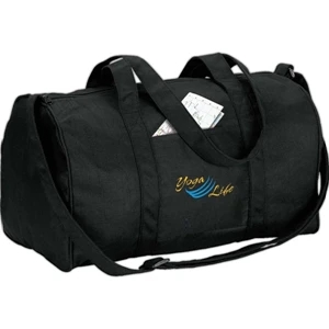 Eco-lifestyle (tm) - Recycled Duffel Bag With Handles And Adjustable Webbed Shoulder Strap