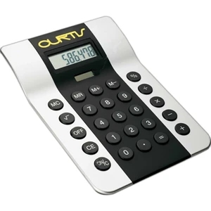 Eco-lifestyle (tm) - Executive Desktop Calculator With Rubber Touch Keys And Two Tone Metallic Abs Case
