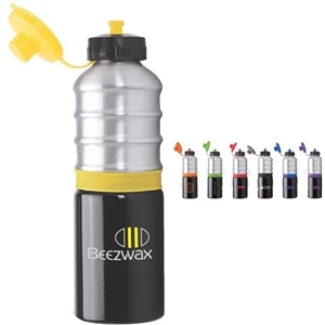 Eco-lifestyle (tm) - 25 Oz. Pba-free Aluminum Water Bottle With Sipper Lid And Color Rings