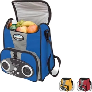 I-cool (tm) - Large Stereo Cooler With Zip Top, Ribbed Rubber Base And Stereo Speakers