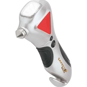 Emergency Auto Tool; Window Breaker, Torch, Hazard Reflector, And More