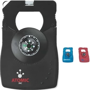 Compass Survival Card With Bottle Opener, Screwdriver, Magnifier, Wrench And More