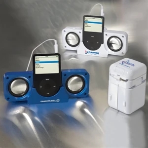 Hi-fi - Portable Speaker, Folds Into A Portable Cube, Plugs Into Any Personal Media Player