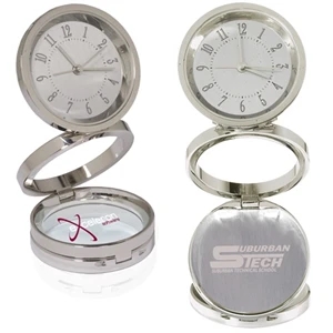 Infinity - Folding Clock Analog Desktop Alarm Clock That Folds Upward Or Lies Flat. Closeout