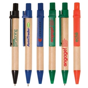 Eco-responsible (tm) Eco - Mini Click Action Ballpoint Pen With Natural Recyclable Paper Barrel