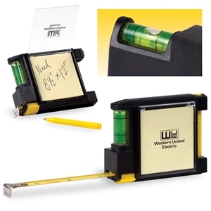 Measure Pad Leveler, Includes 6' Tape Measure, Note Pad, Level, Pen And Clip