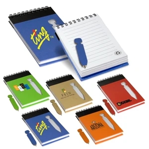 Eco-responsible (tm) Eco Jotter - Recycled Cardboard Cover Jotter With Die-cut Pen Nestled In The Front Cover