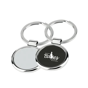Polished Chrome Metal Body Key Holder With Color Center Plate And Split Ring