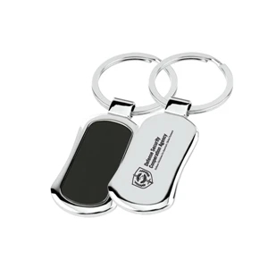 Polished Chrome Metal Body Key Holder With Color Center Plate And Split Ring
