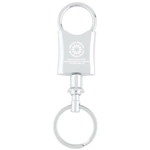 Polished Chrome Metal Body, Pull-apart Key Tag For Valet. 2 1/8" X 1 1/8" Dia
