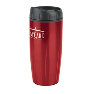 Groovy - Stainless Steel Travel Tumbler With Plastic Liner. Slide Lock, Double Wall