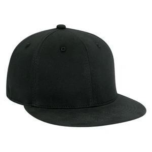 Stretchable Brushed Cotton Twill Flat Visor Solid Color Pro Style Cap. Blank