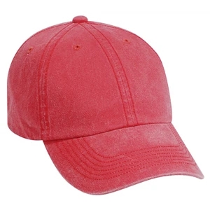 Superior Washed Pigment Dyed 100% Cotton Twill Six Panel Soft Crown Cap. Blank
