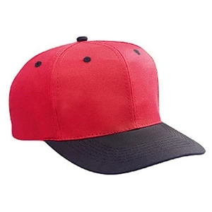 Two Tone Structured Six Panel Cotton Twill Pro Style Cap With Low Crown. Blank